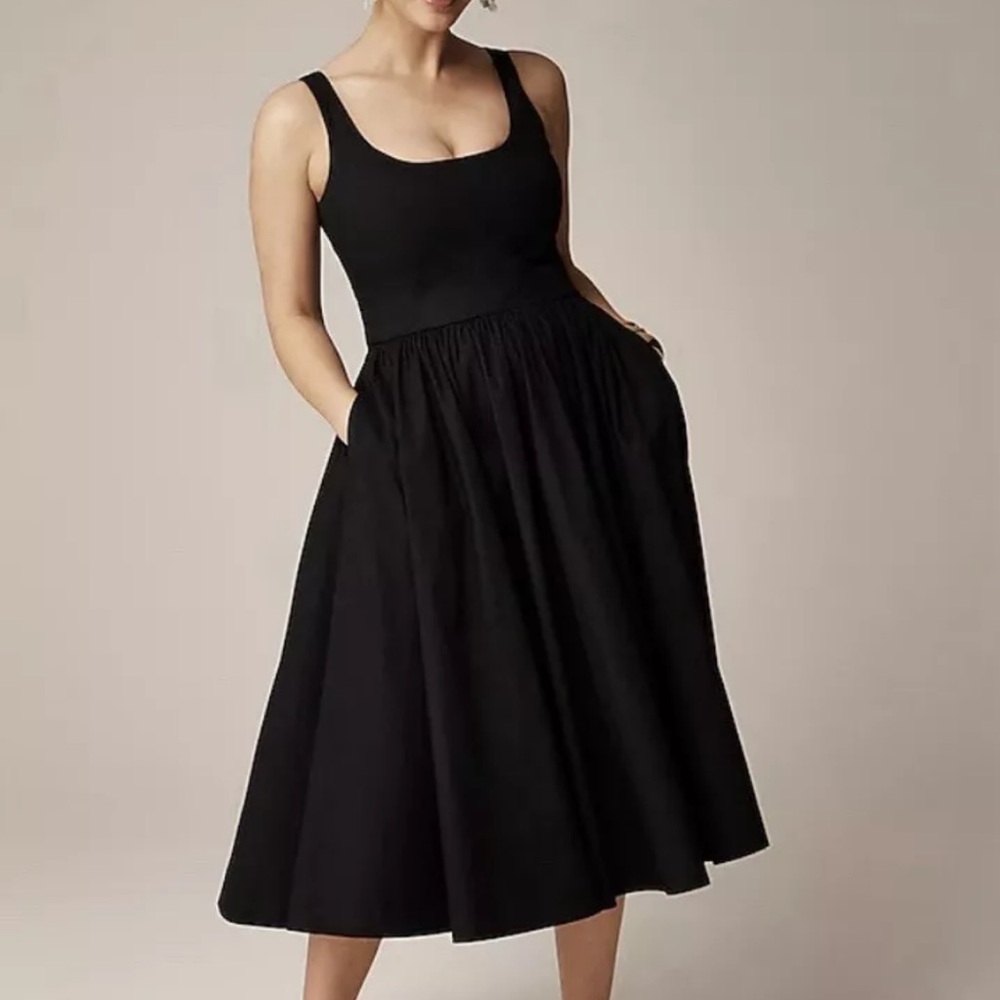 J. Crew Fit-and-flare midi dress in cotton poplin